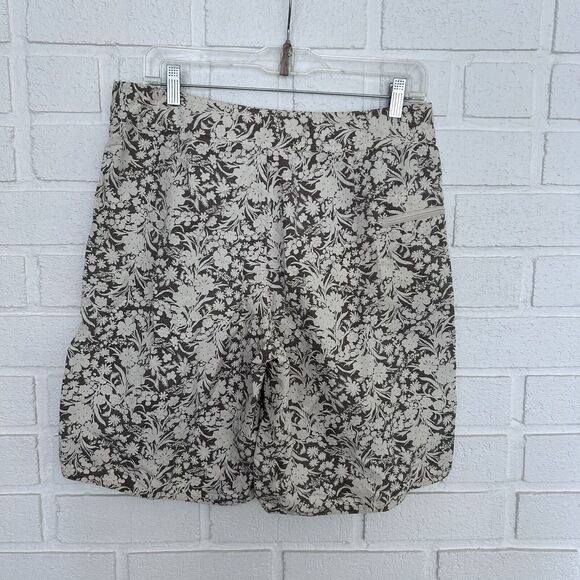 Patagonia Board Shorts Floral Print Brown Cream Mens 32 Zippered Pocket - Picture 2 of 9
